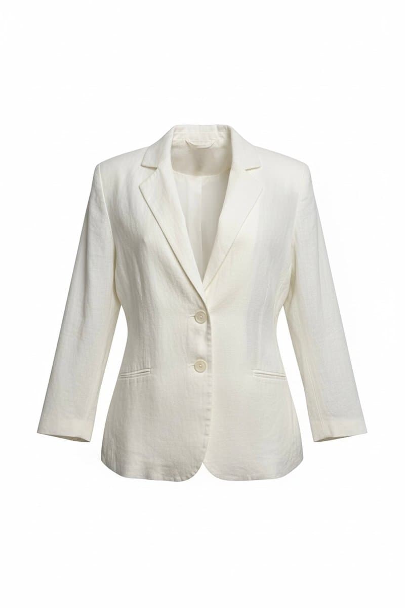 Blazer Branco Linho M, Branco, tamanho M