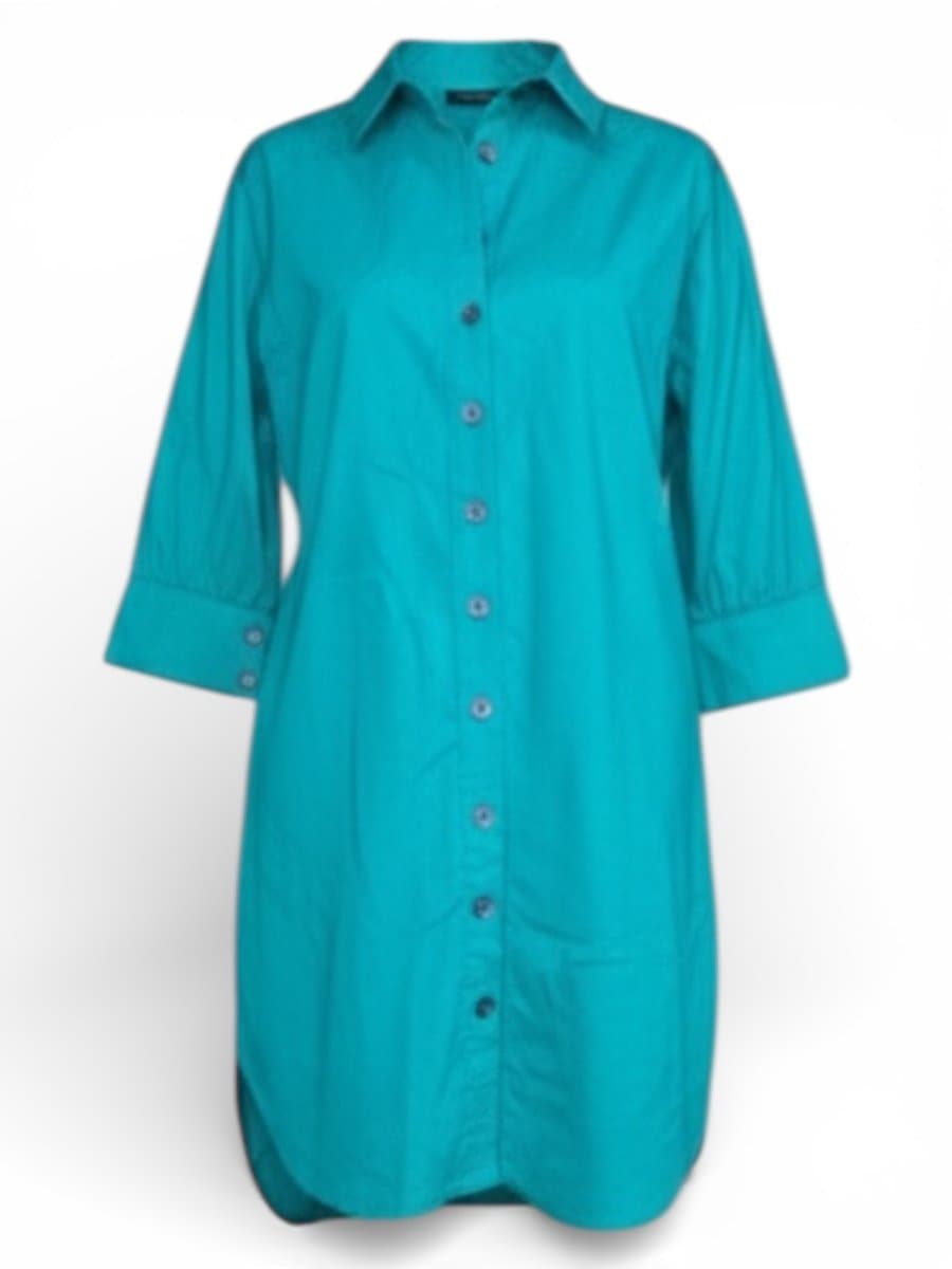 Chemise Turquesa Rita Carvalho, Azul-turquesa, tamanho M