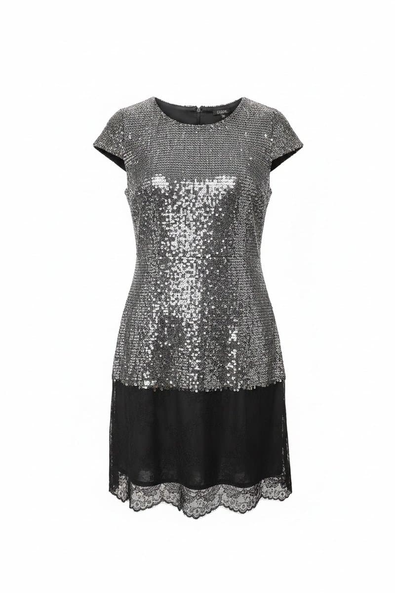 Vestido Preto Paete/Tule Lucci, Preto, tamanho 40