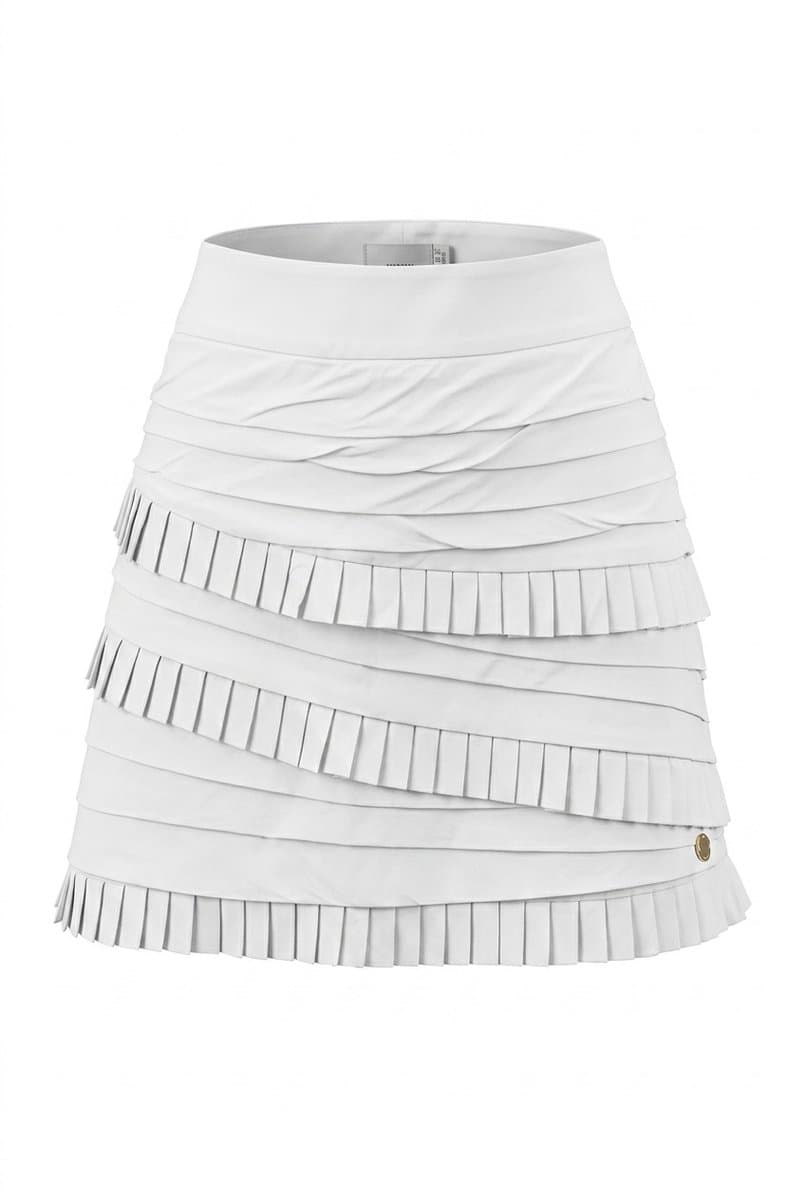 Saia Branca Plissados  Jusi Negrao, Branco, tamanho 40