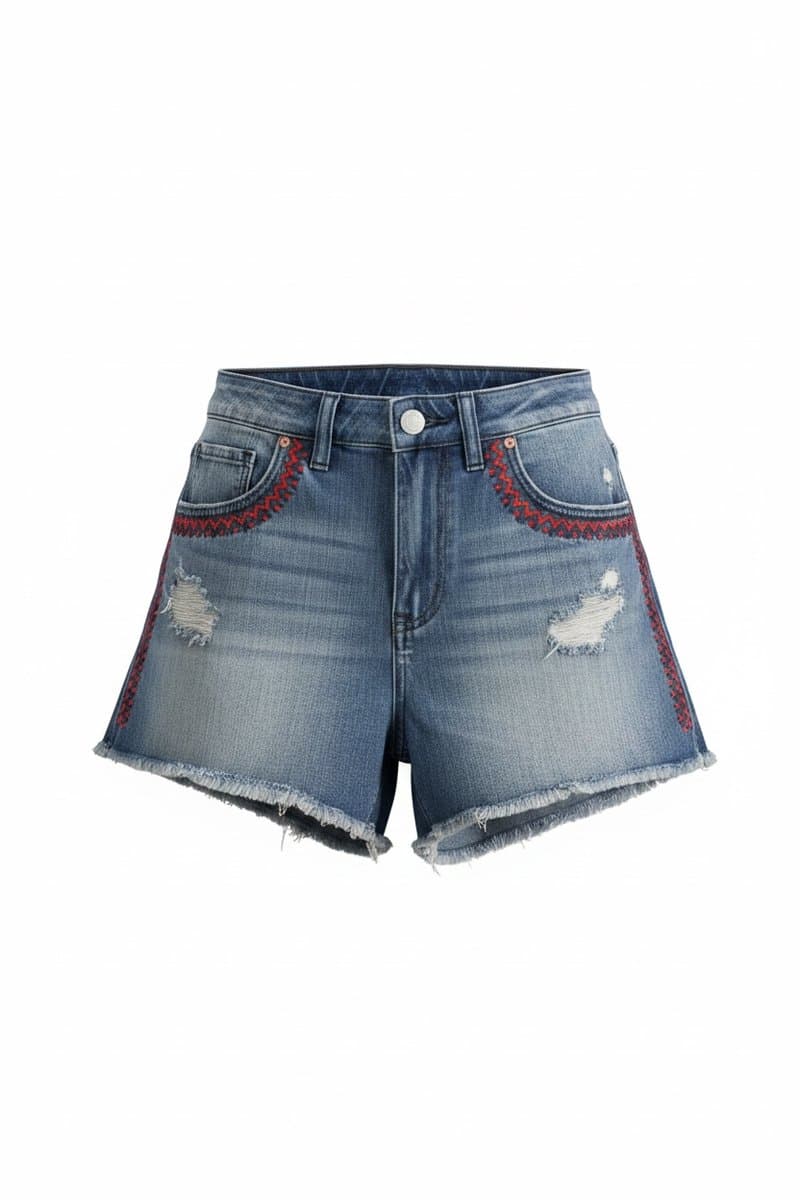 Shorts Jeans Detalhe Bordado Lelis, Lelis Blanc, Azul, tamanho 38