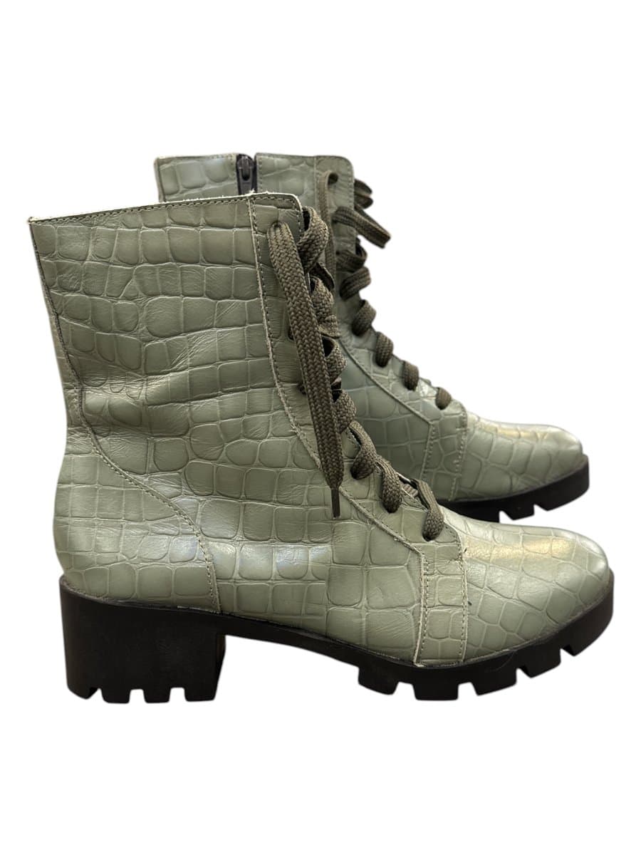 Coturno Militar Croco Leticia Palmieri, Letícia Palmieri, Verde-musgo, tamanho 36