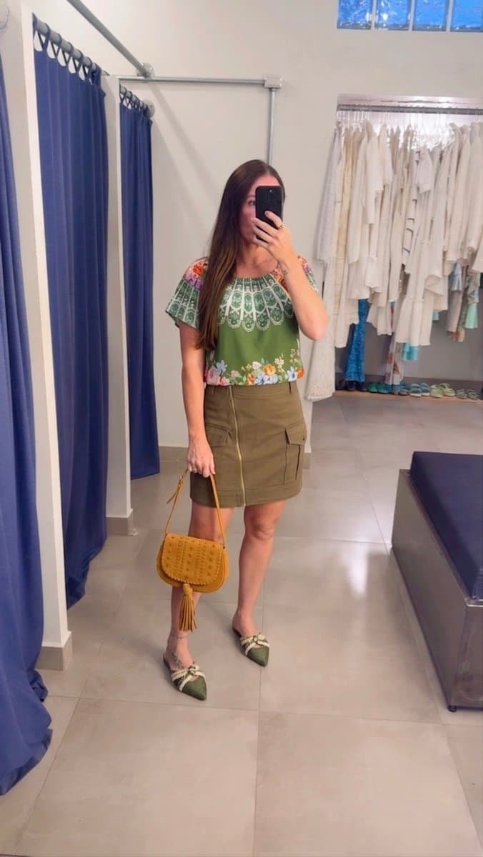 Blusa Estampa Verde Farm, Farm, Verde, tamanho P — foto 3