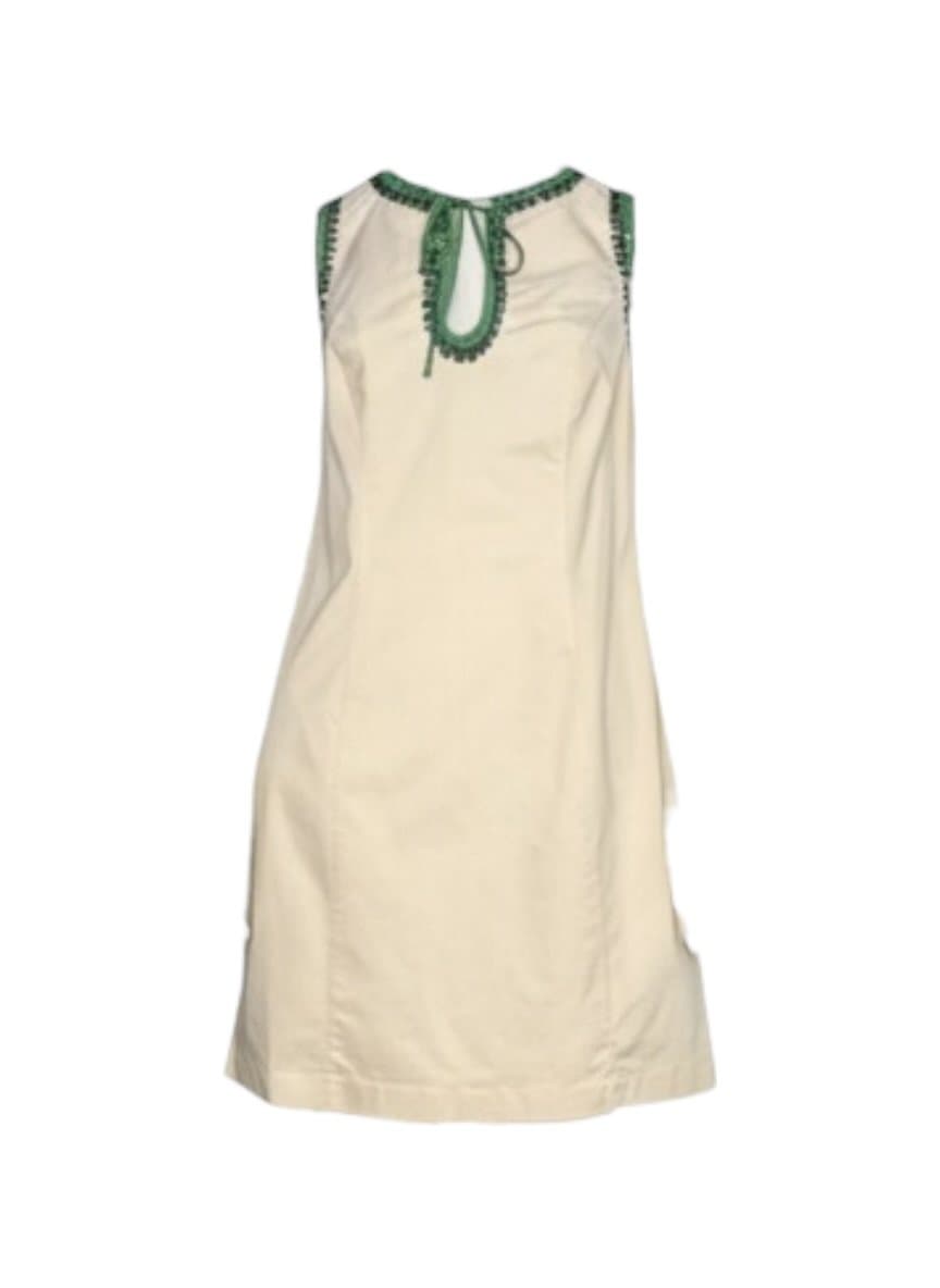 Vestido Off Detalhes Handmade Verde/Marinho Bambola M, Bambola, Branco, tamanho M