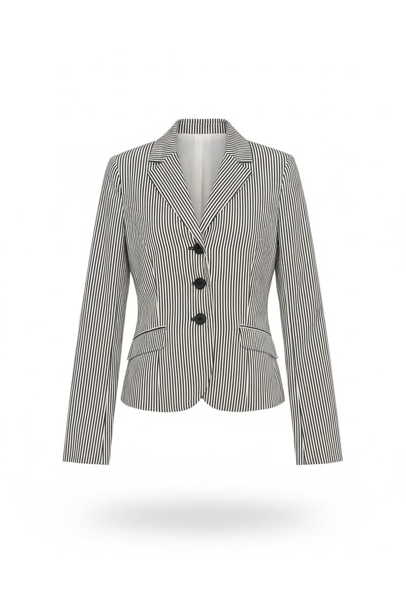 Blazer Listras Marinho/Off P, Azul-marinho, tamanho P