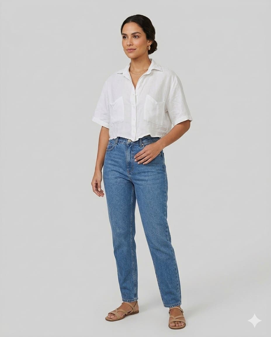 Camisa/Cropped Branco Ch Trendy, Branco, tamanho P — foto 2