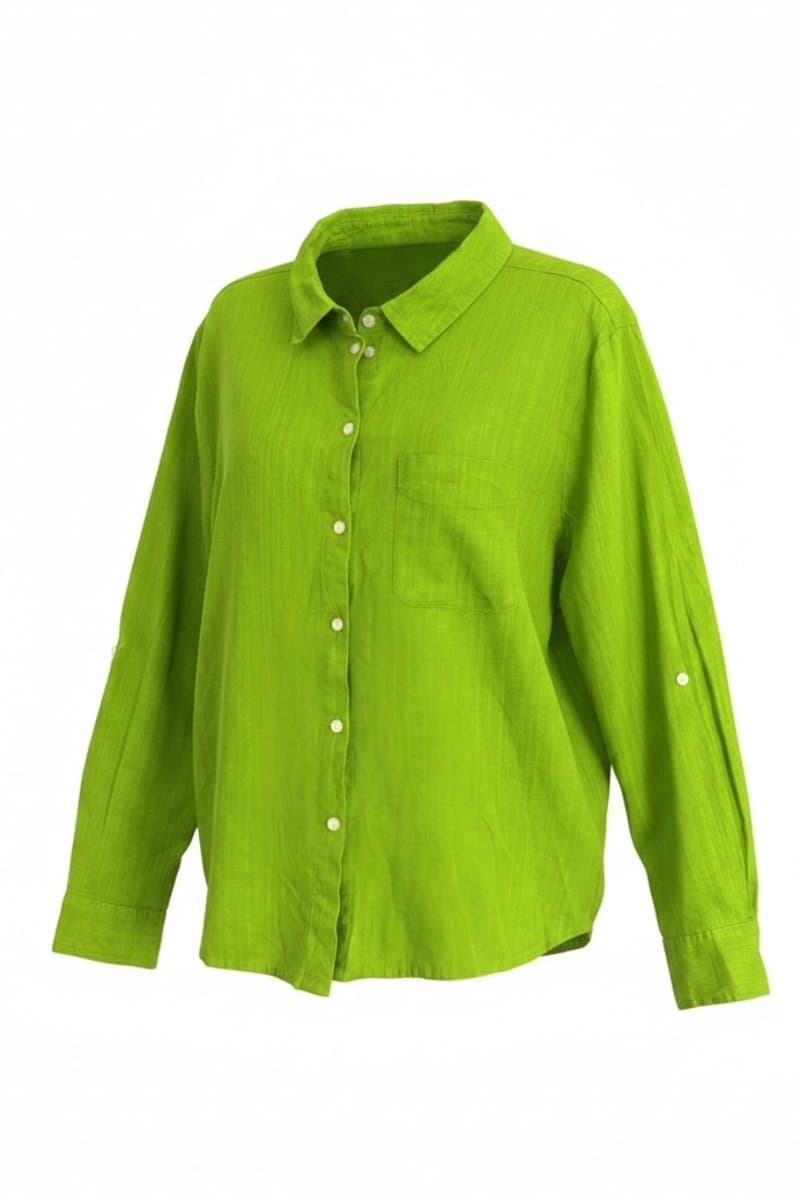 Camisa Verde Linho Yessica, Yessica, Verde, tamanho M
