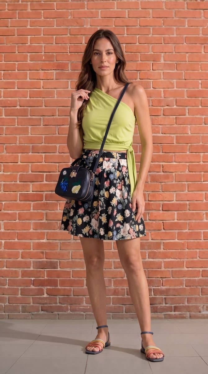 Tee Malha Lima Um Ombro So Amarração Dress To, Dress To, Verde-limão, tamanho M — foto 3