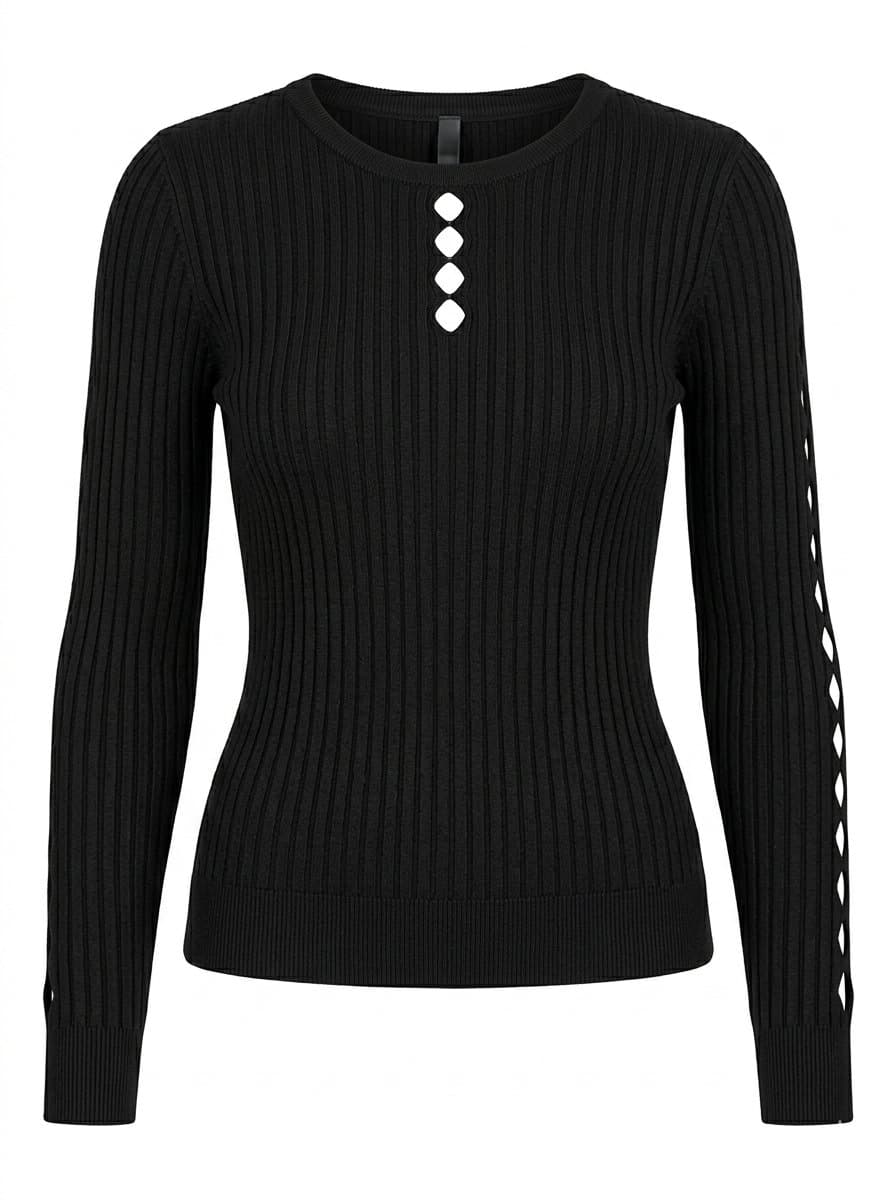 Tricot Preto Edmeia P, Preto, tamanho P