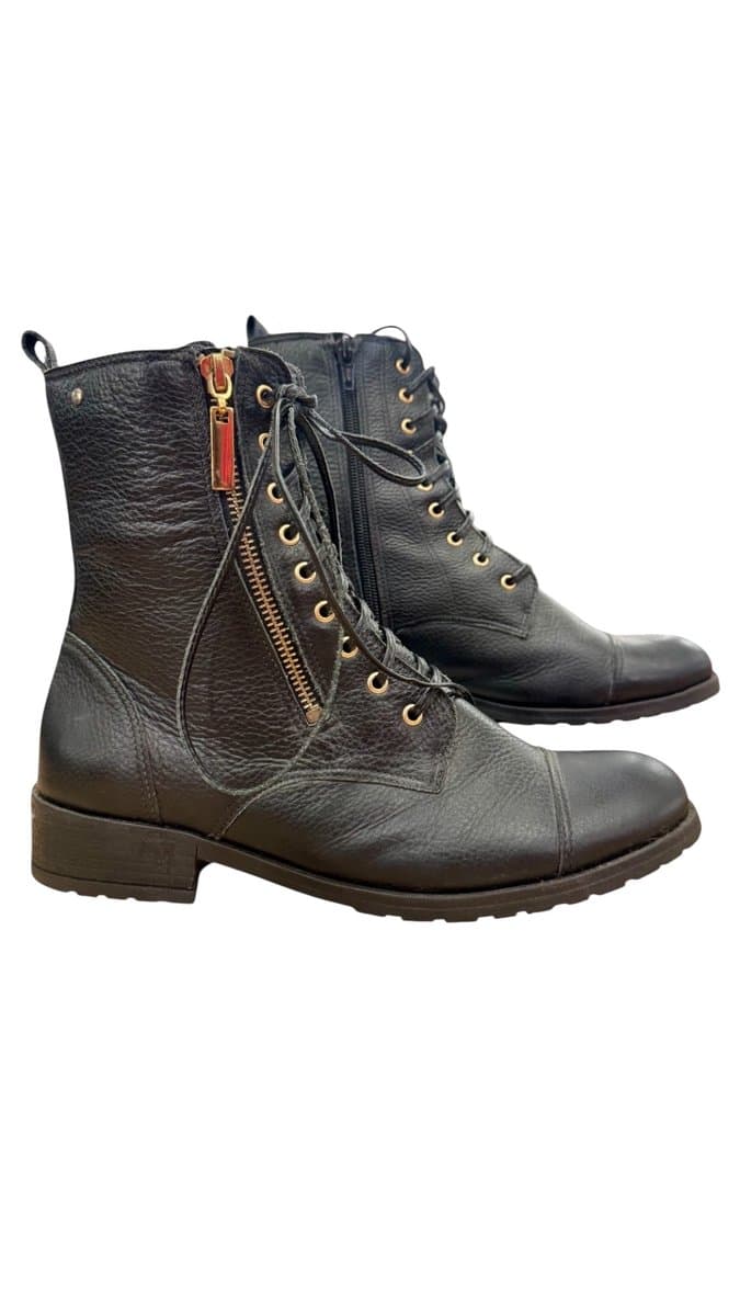 Coturno Paro Preto Ziper 38, Preto, tamanho 39