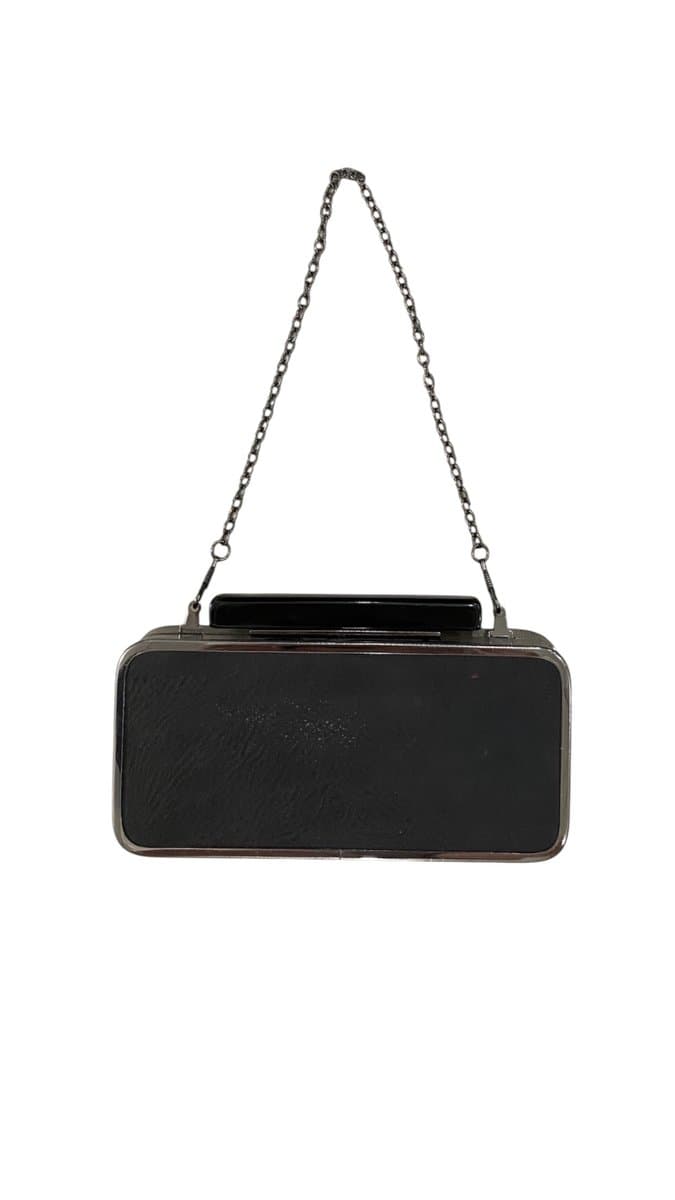 Clutch Preta Couro Eco/Chumbo, Preto, tamanho Não informado