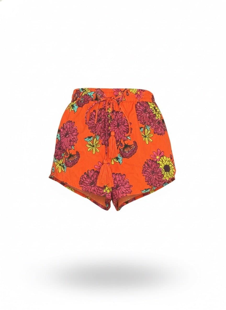 Shorts Verm Flor Bossa Nova M, Bossa Nova, Vermelho, tamanho M