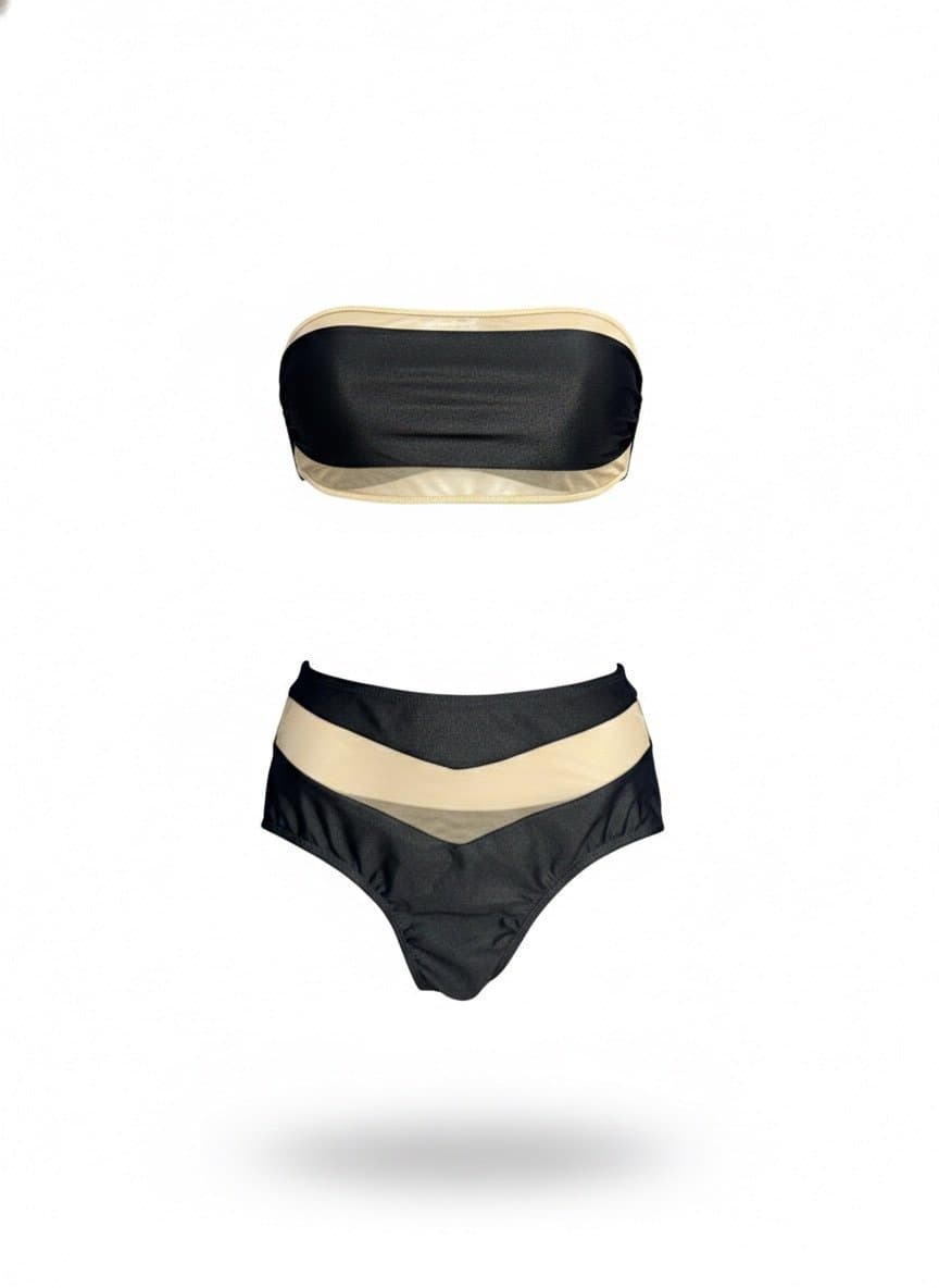 Biquini Preto Tule M, Preto, tamanho M