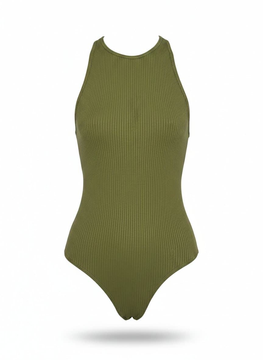 Body Militar Canelado Farm P, Farm, Verde-musgo, tamanho P