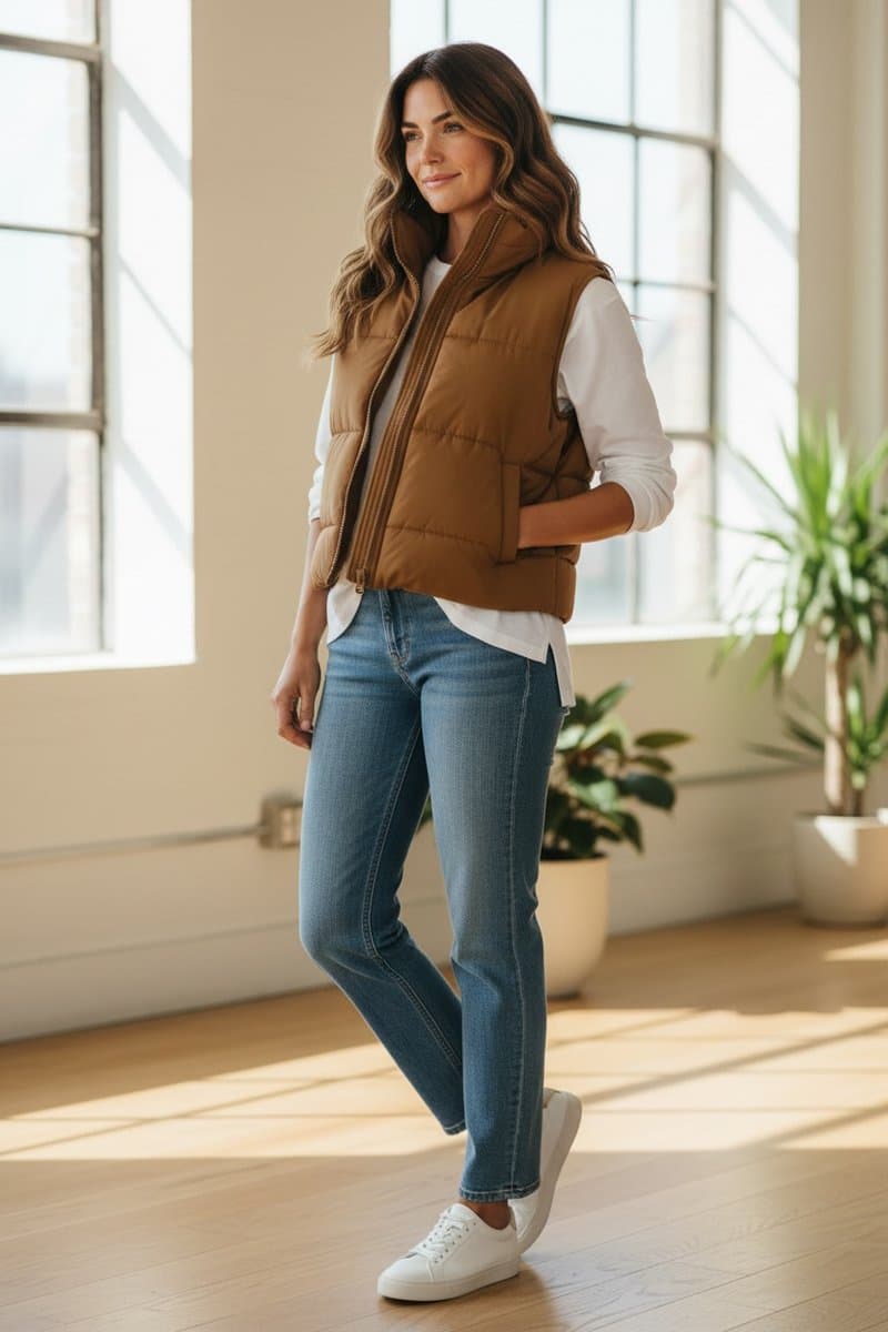 Colete Cropped Nylon Marrom, Marrom, tamanho P — foto 2
