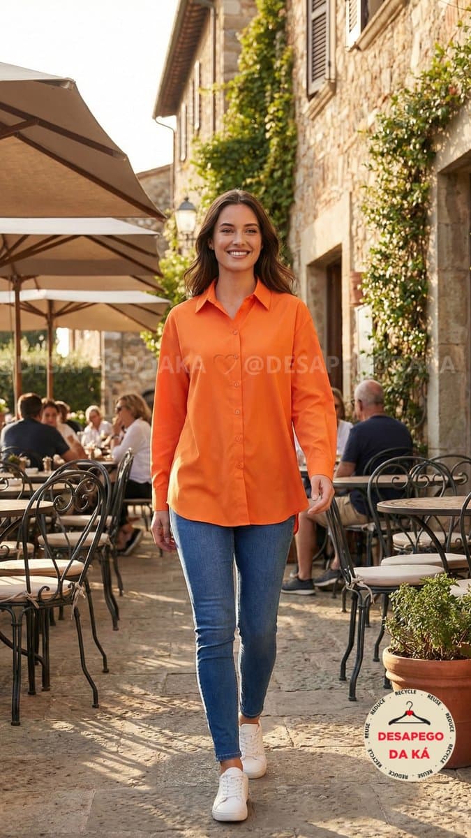 Camisa Coral Shein PP, Shein, Coral, tamanho PP — foto 2