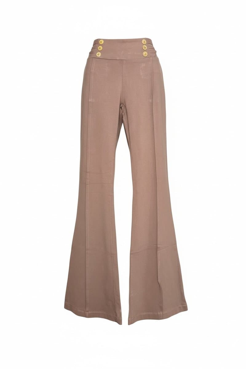 Calça Malha Marron Vintage G, Marrom-claro, tamanho G