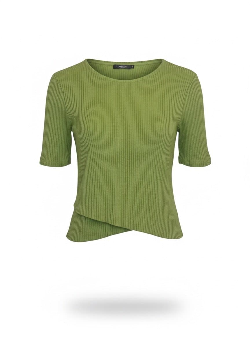 Blusa Verde Canelada Cousin M, Verde, tamanho M