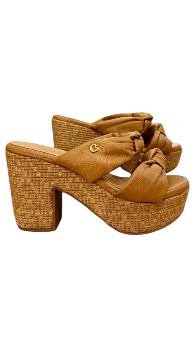 Tamanco Caramelo Carmen Steffens 36, Carmen Steffens, Marrom-claro, tamanho 38