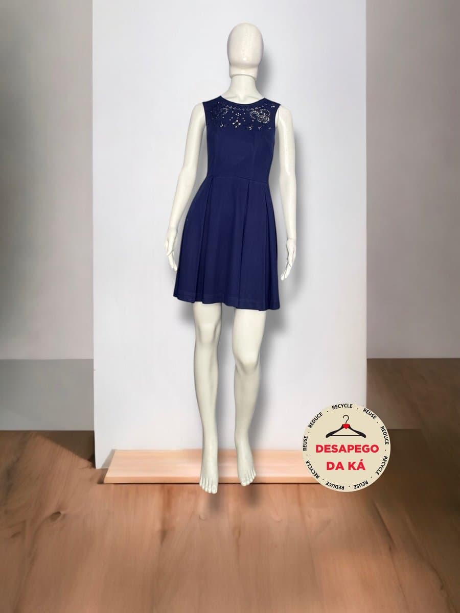 Vestido Marinho Suede P Antix, Antix, Azul-marinho, tamanho P — foto 3