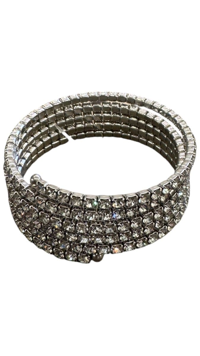 Bracelete Mola Strass, Prateado, tamanho Não informado
