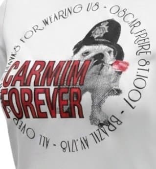 Tee Off Buldog Carmim, Carmim, Branco, tamanho P — foto 2