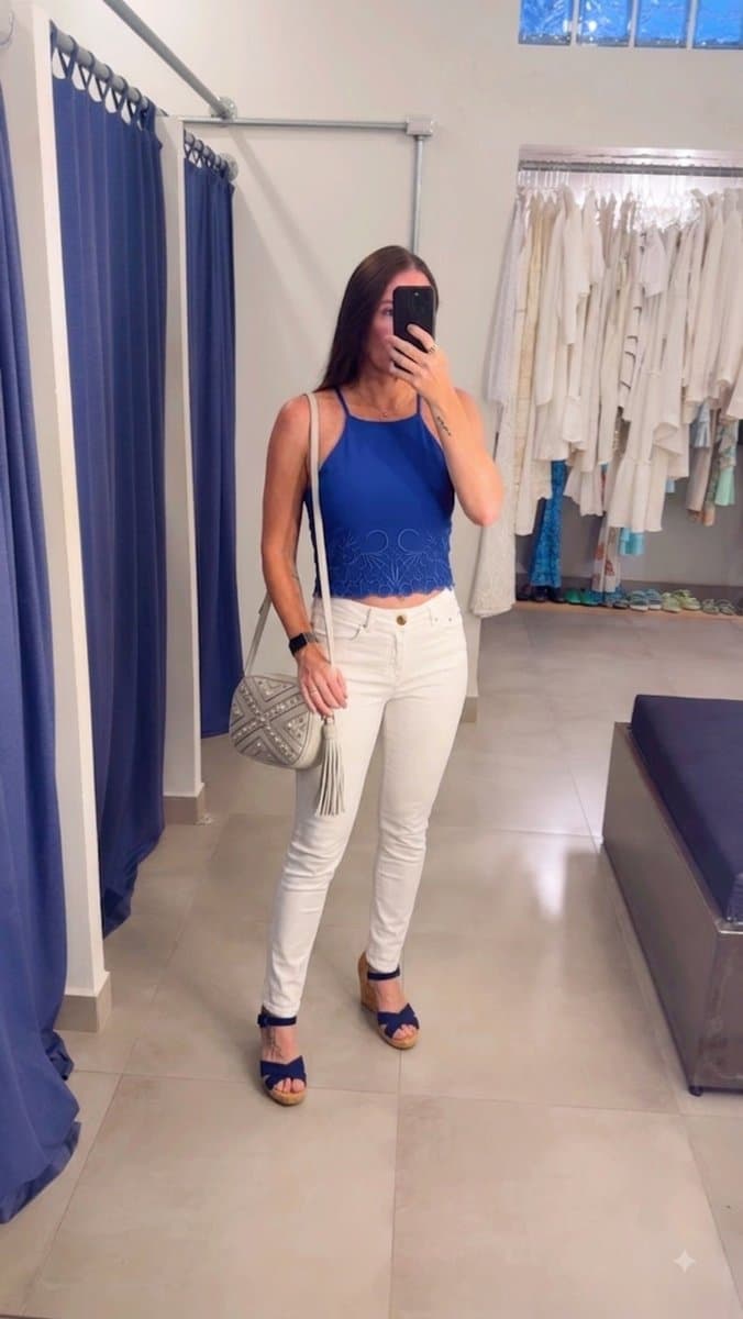 Calça Skinny Sarja Off Zara, Zara, Branco, tamanho 38 — foto 3