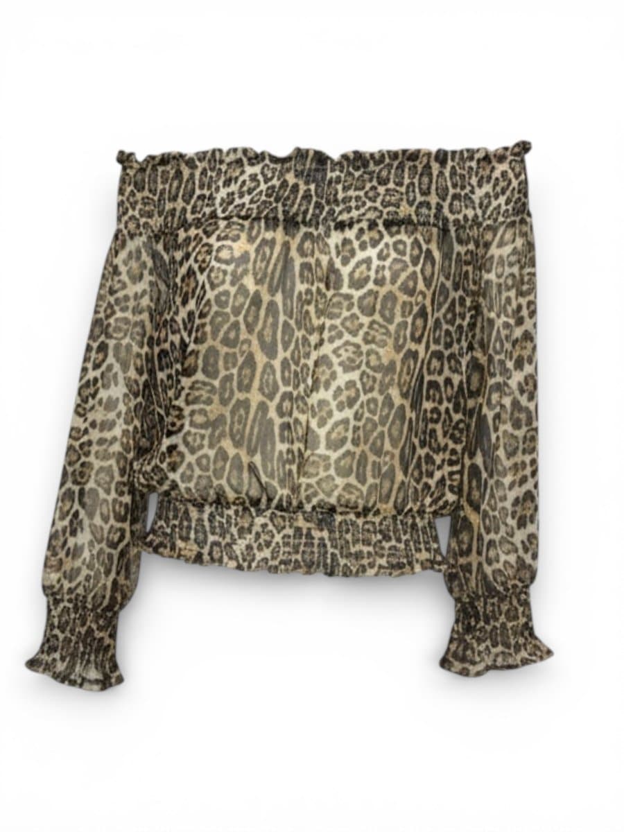 Blusa Ciganinha Onça Esmeral, Esmeral, Estampada, tamanho M