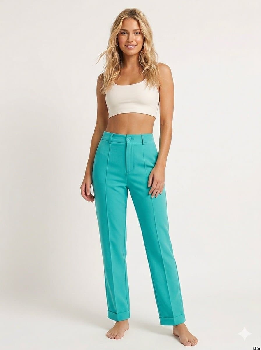 Calça Turquesa Elise P, Azul-turquesa, tamanho P — foto 2