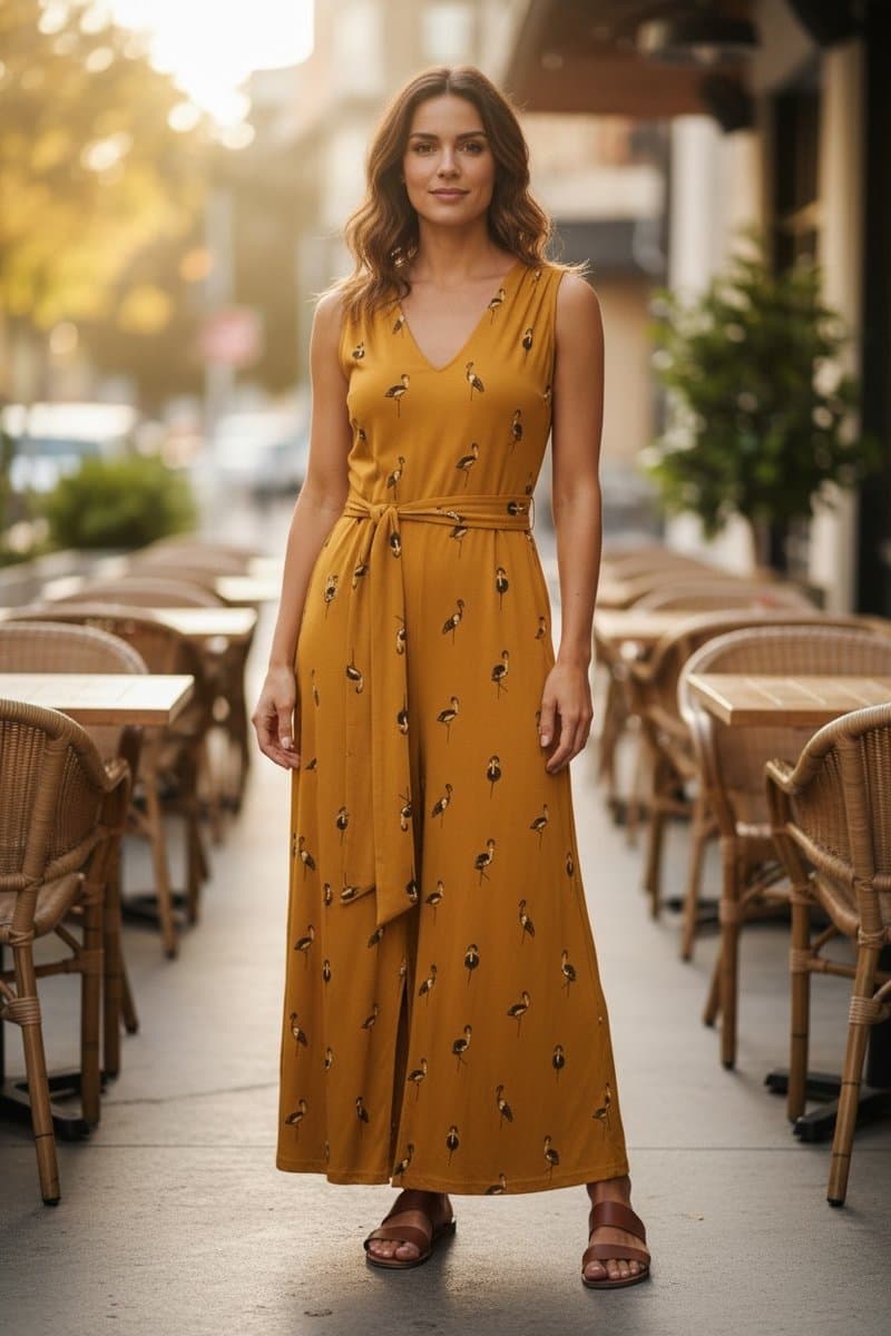 Vestido Mostarda Ave M, Ocre, tamanho M — foto 2