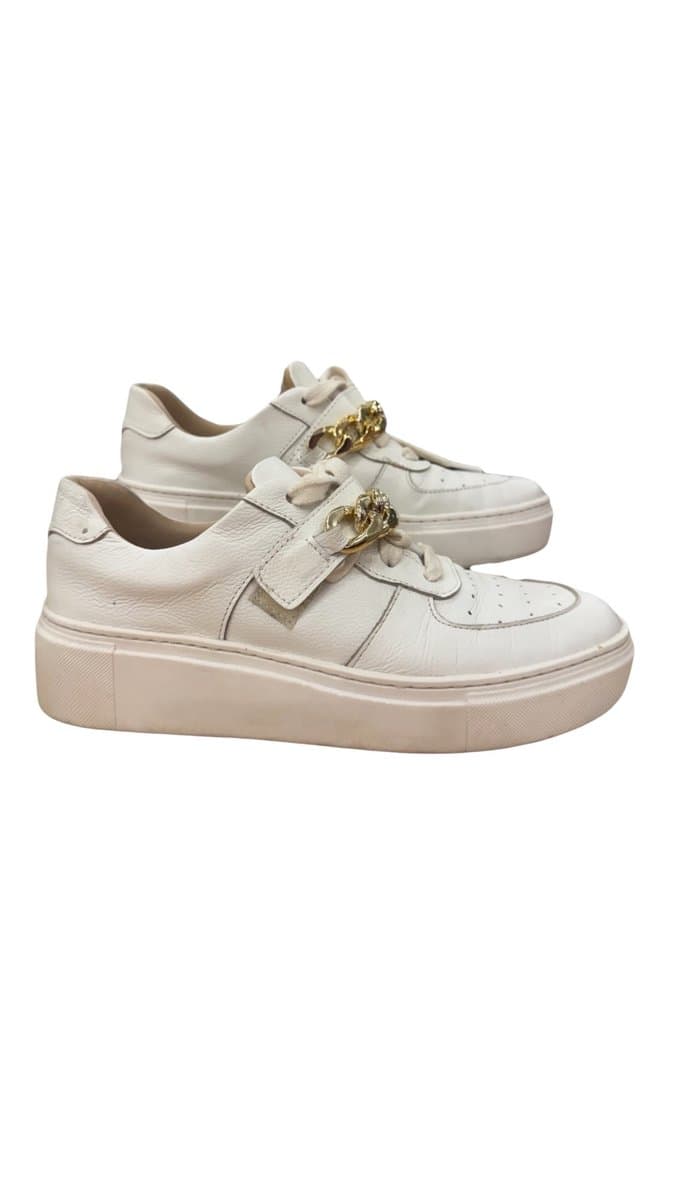 Tenis Branco Corrente Dourada Specchio 34, Specchio, Branco, tamanho 34