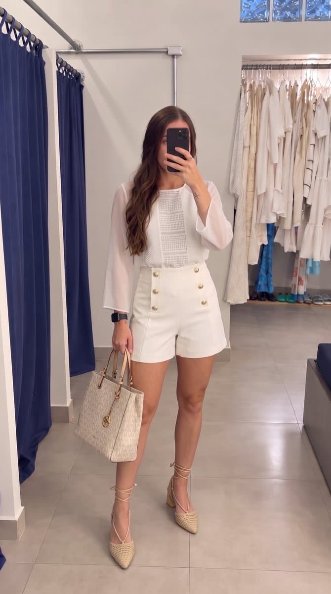 Shorts Off Mas Animale 40, Mas Animale, Branco, tamanho 40 — foto 4