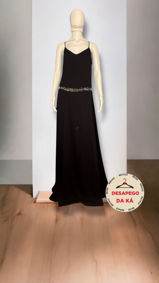 Vestido Longo Preto Bobstore M, Bobstore, Preto, tamanho M — foto 3