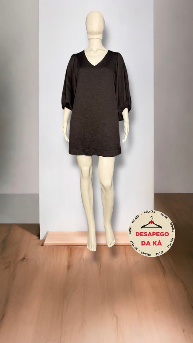 Vestido Tee Preto Ak PP, Preto, tamanho PP — foto 3