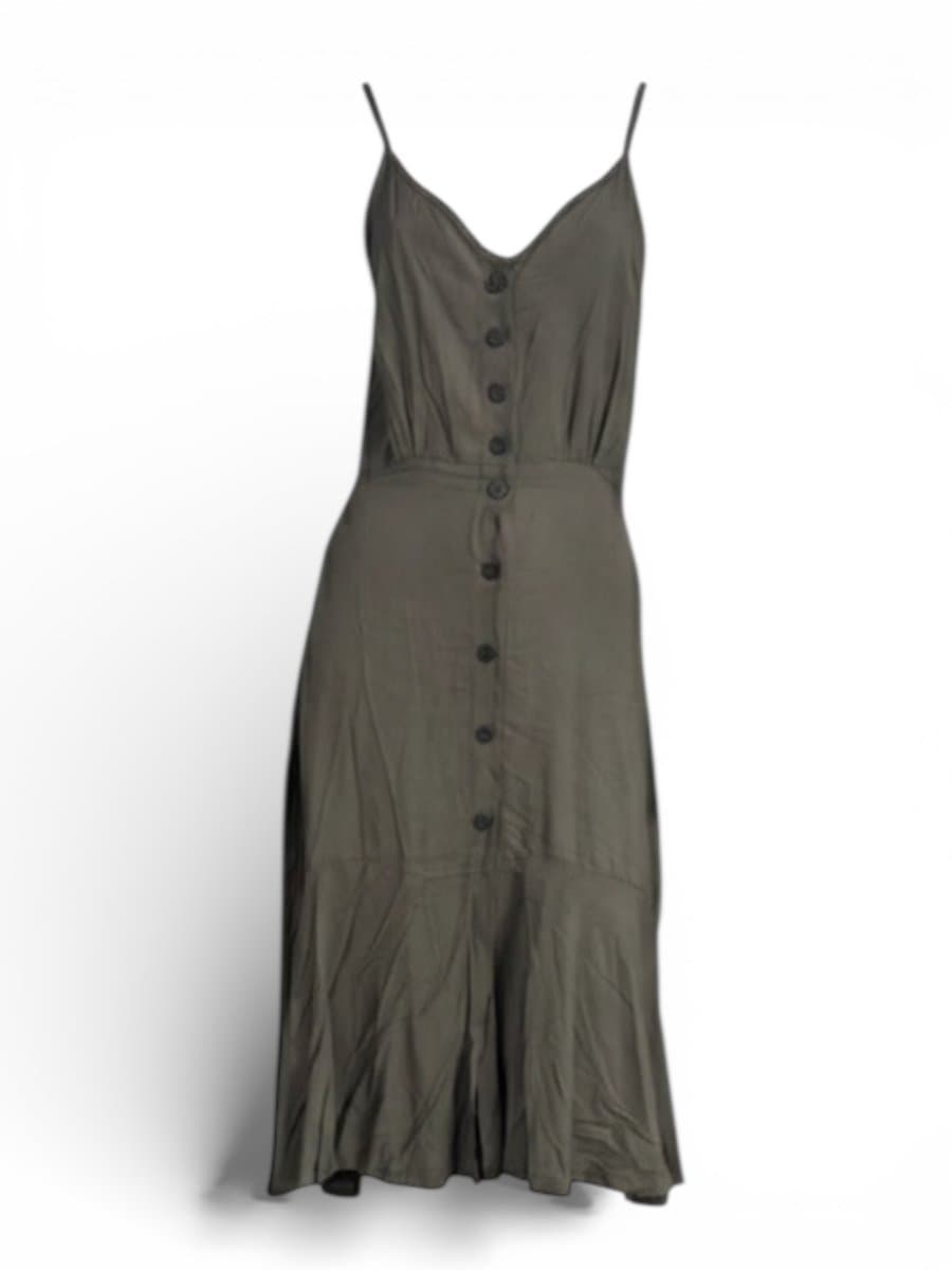 Vestido Midi Militar ,made 4 You M, Verde-musgo, tamanho M