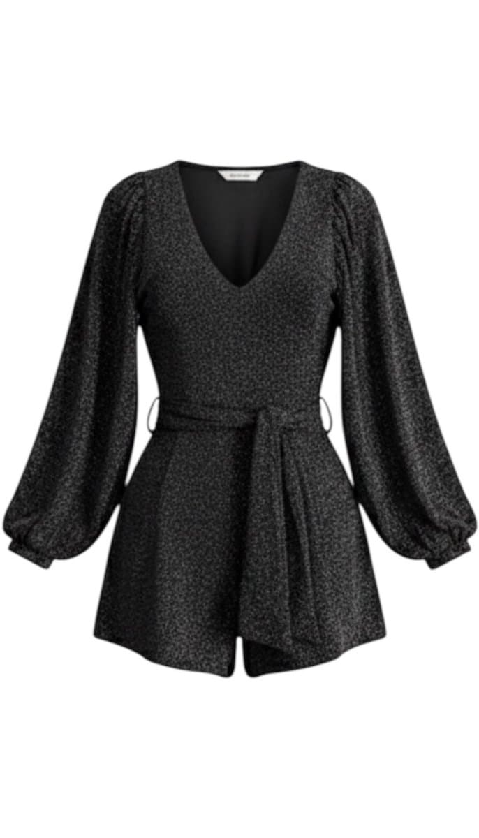 Macaquinho Lurex Bershka PP, Preto, tamanho P