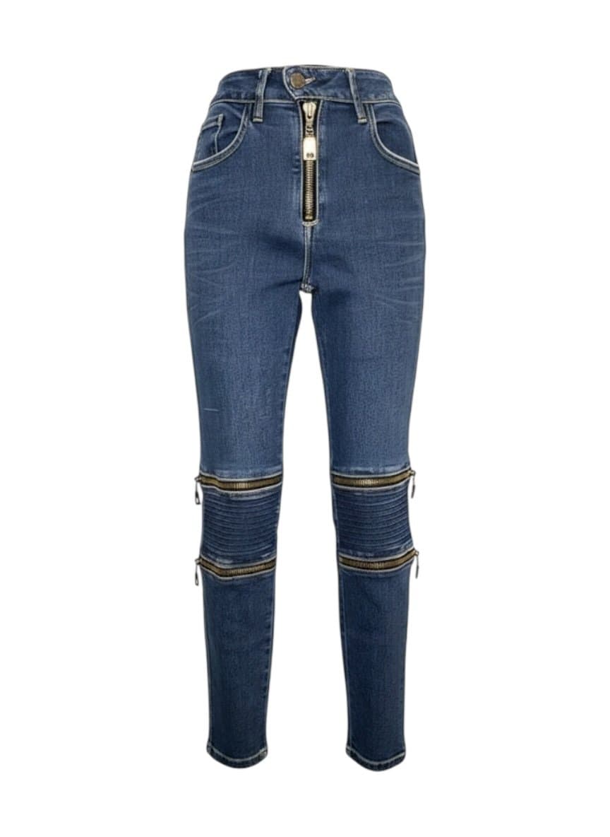Jeans Skinny Zíper Perna Anumale, Azul, tamanho 36