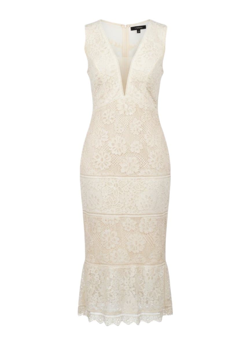 Vestido Midi Off Renda Doce Maria M, Branco, tamanho M