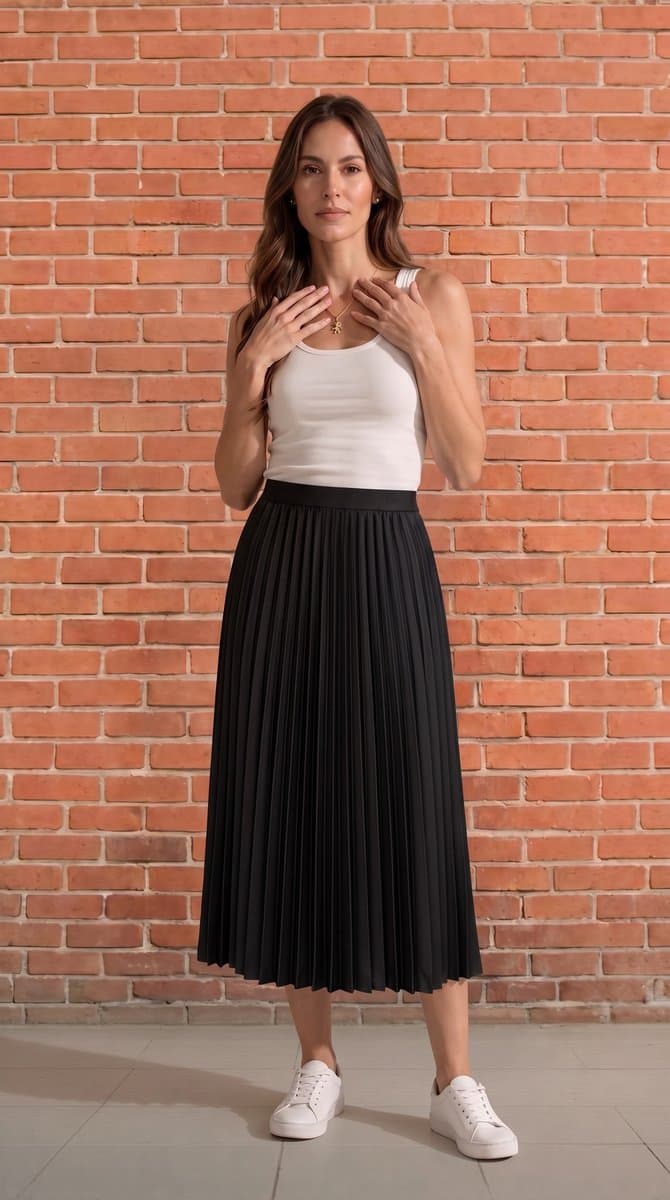 Sai Preta Plissada Primark P, Primark, Preto, tamanho P — foto 2