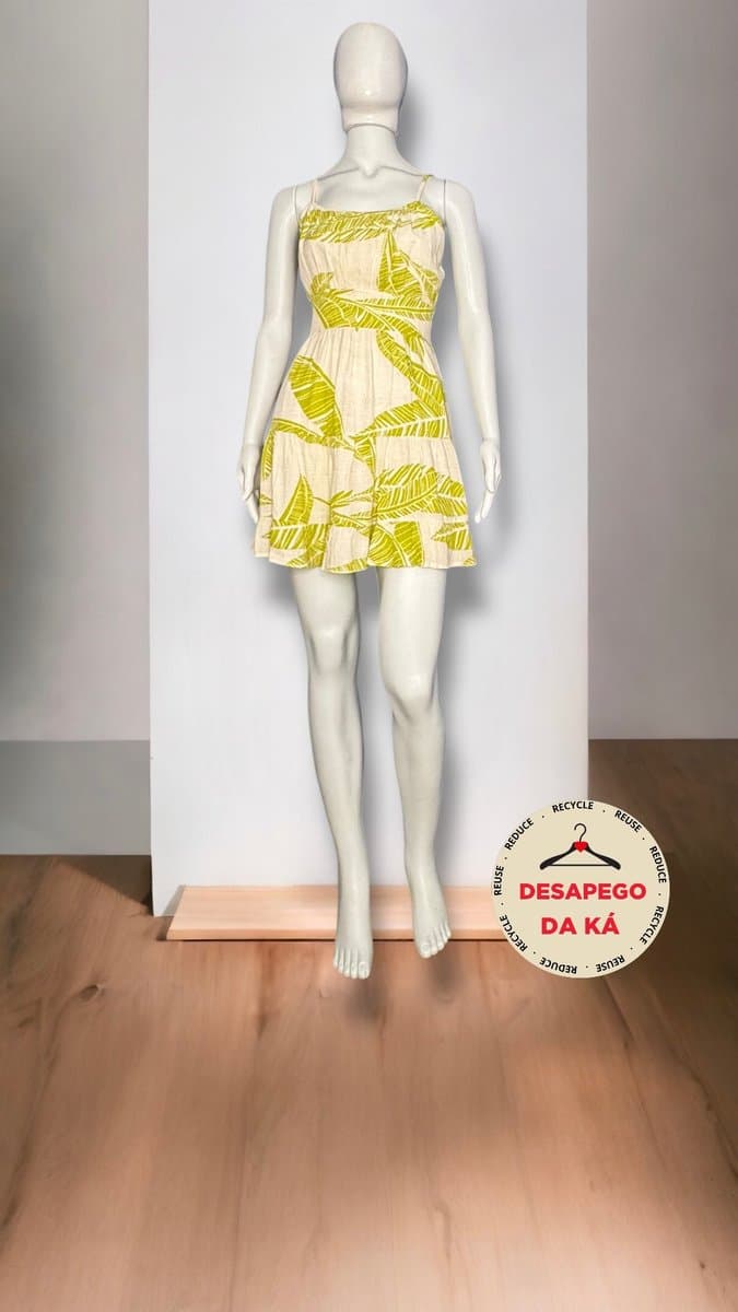 Vestido Verde Estampa, Verde, tamanho M — foto 3