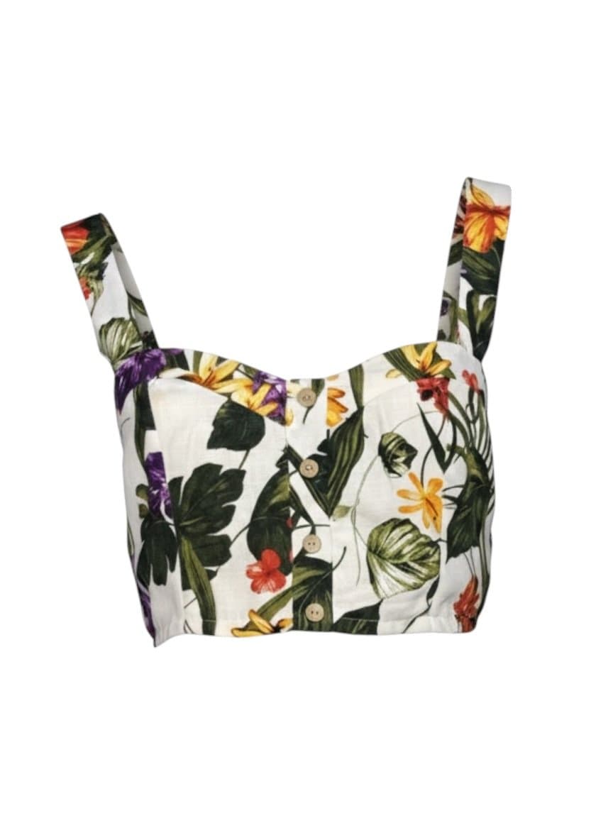 Cropped Estampa Flor Forever 21 G, Forever 21, Estampada, tamanho G