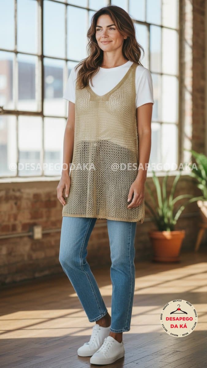 Regata Bonze Tricot Leleis Blanc, Dourado, tamanho G — foto 2