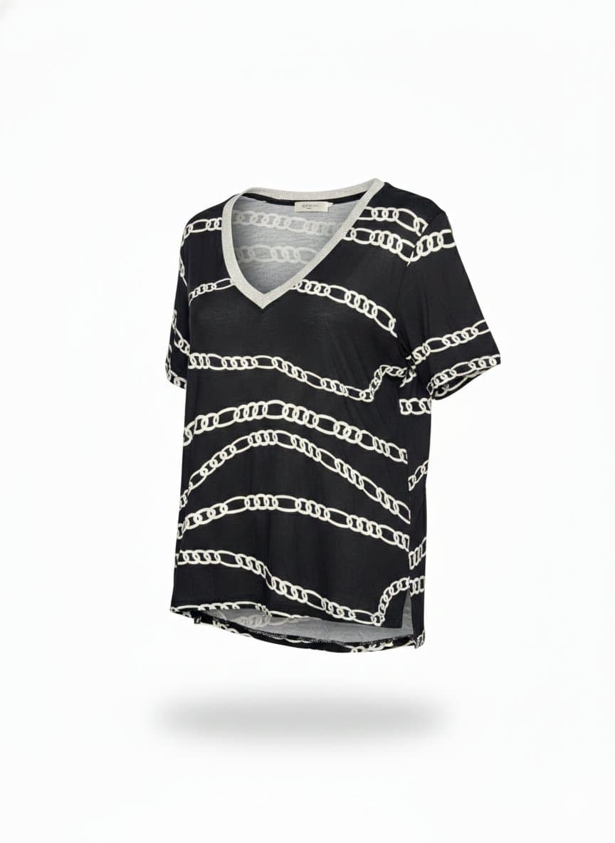 Tee Malha Preta/Prata Animale, Animale, Preto, tamanho M