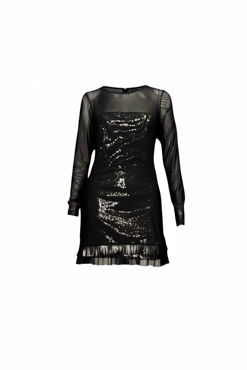 Vestido Preto Tule/Paete ML Fruto da Imaginação, Preto, tamanho M