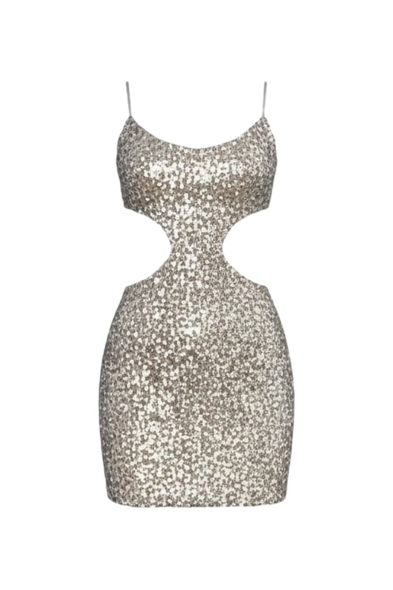 Vestido Prata Paete Balls, Prateado, tamanho M