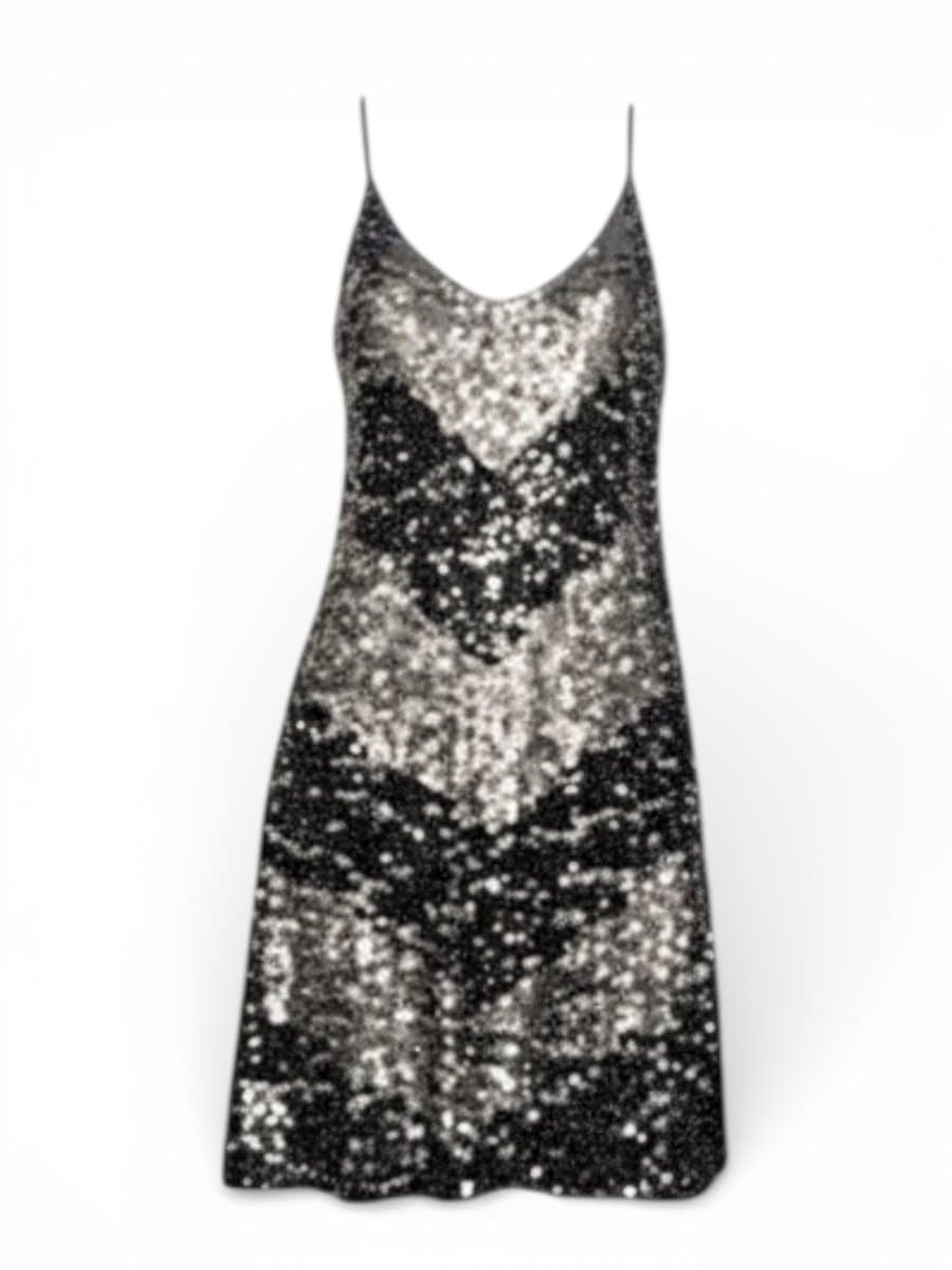 Vestido Chumbo Paete Vintage P, Cinza-escuro, tamanho P