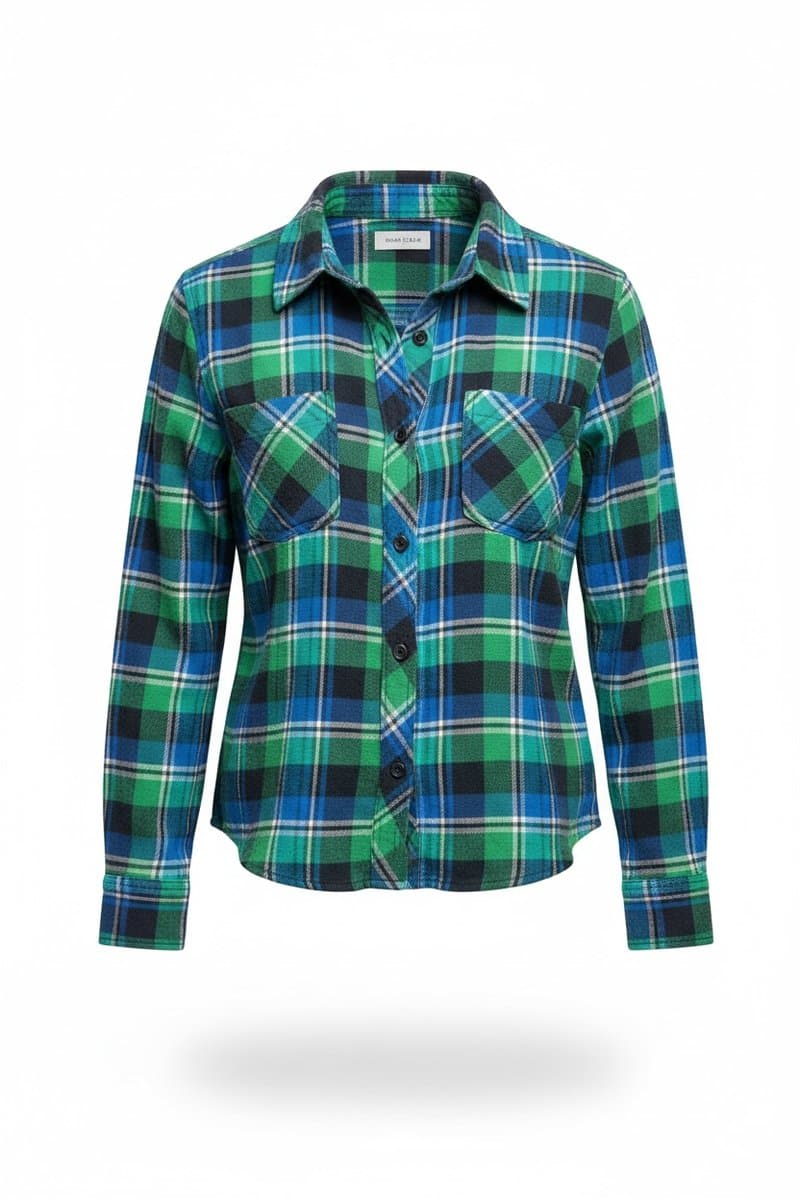 Camisa Xadrez Verde/Azul Mandi P, Verde, tamanho P