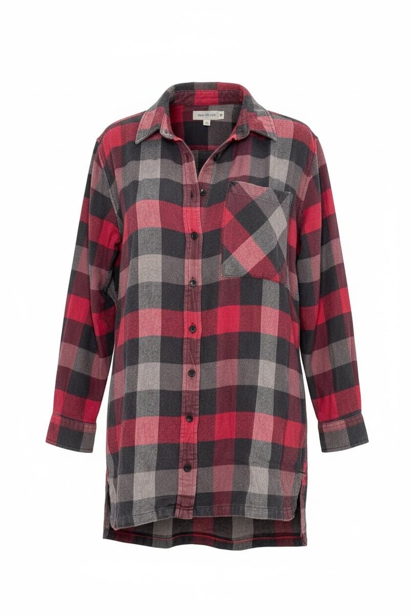 Camisa Xadrez Forever 21 Cinza/Verm P, Forever 21, Cinza, tamanho P