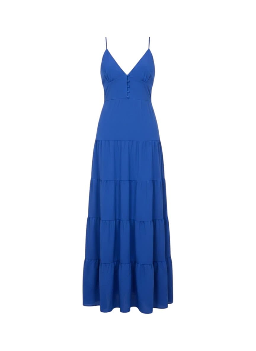 Vestido Longo Azul Protea P, Azul, tamanho P