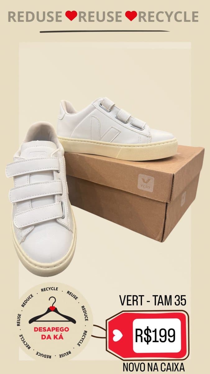 Tenis Vert Branco 35, Branco, tamanho 35